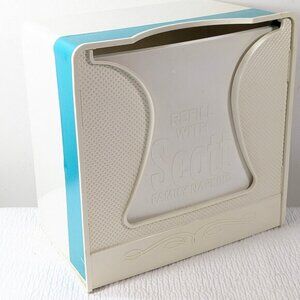 Vintage Scott Family Napkins‎ Dispenser blue Plastic Spring Loaded MCM kitchen